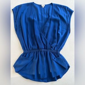 Blue silk top